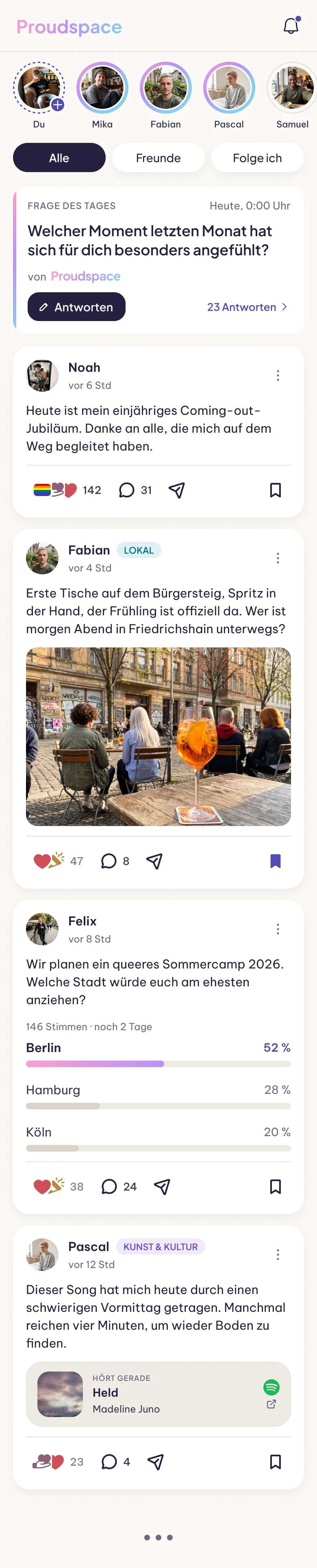 App-Vorschau: Dein Feed.